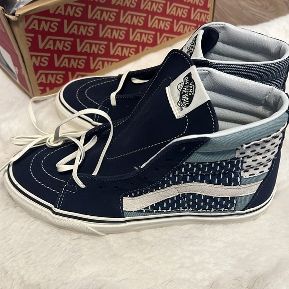 RARE Vans Sk8-Hi Denim Patchwork Sneakers - Picture 10 of 12